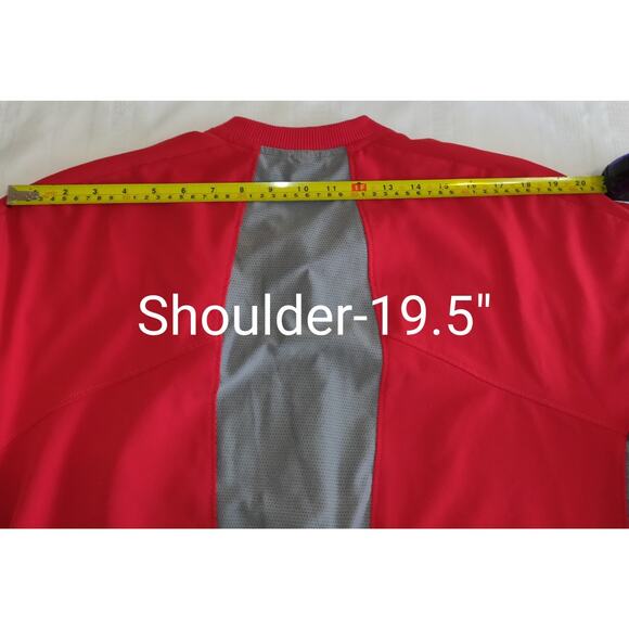 Columbus Clippers New Balance Batting Cage Jacket 1/4 Zip Red Gray Mens XL Ohio - Picture 14 of 16